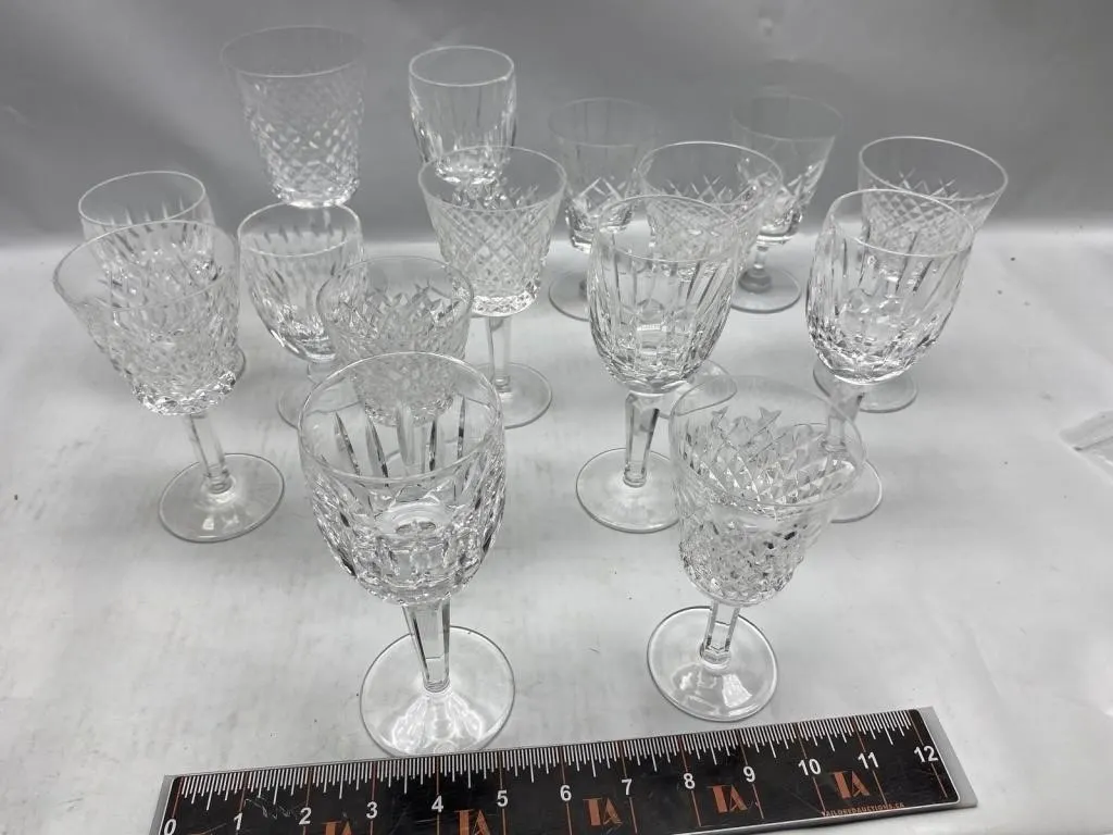 Waterford Crystal Cut Wine Glasses, Set of 14