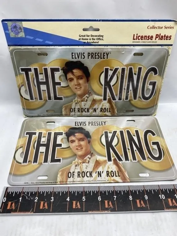 Elvis Presley "The King" License Plates, Set of