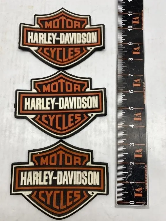 Harley-Davidson Bar & Shield Rubber Patches (3)