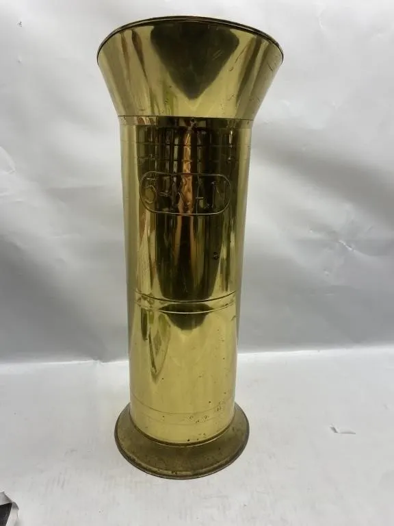Brass Trench Art Vase, 5-KAN Marked