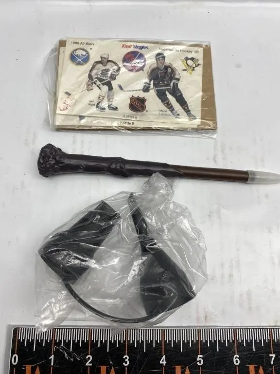 Spider Web Pottery Vase & Plate, Pen, Hockey Cards