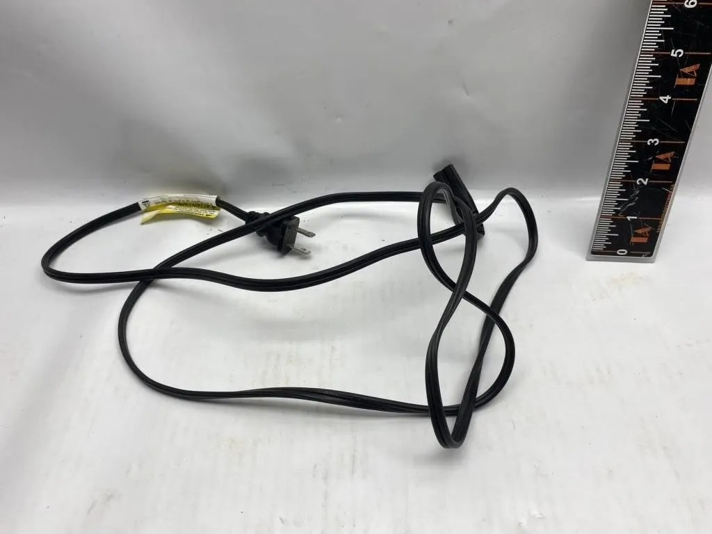 Black Power Cord with 2-Prong Plug