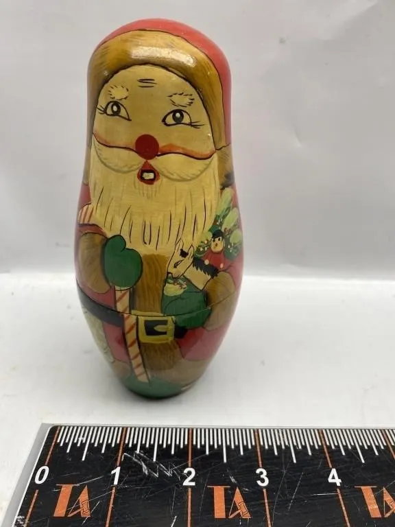 Handpainted Christmas Santa Claus Nesting Doll