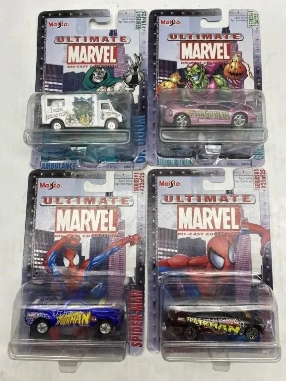 Maisto Ultimate Marvel Die-Cast Vehicles, Set of 4