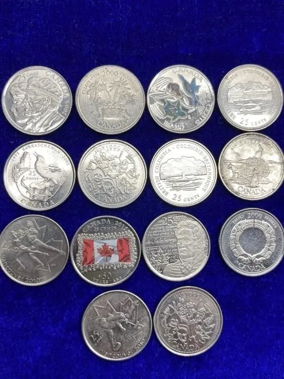 Canada 25-Cent Coin Collection (13 Coins)