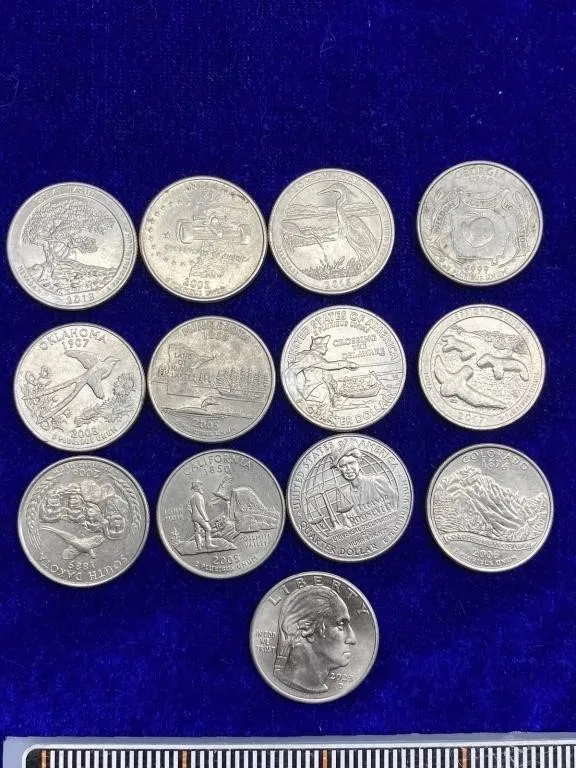Lot of 13 U.S. State Quarters