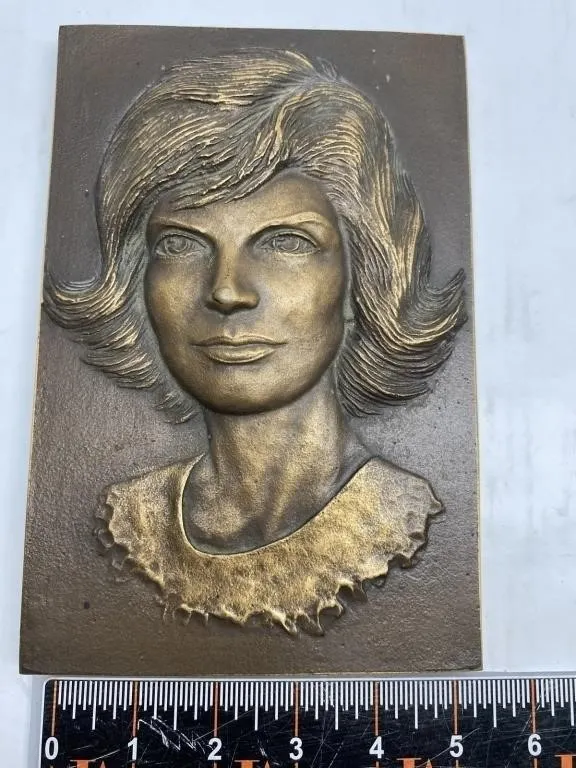 Bronze Relief Plaque with Casting Mold, Woman