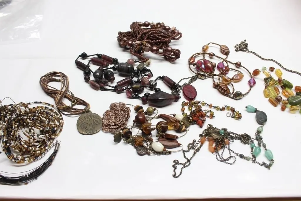 Assorted Costume Jewelry: Necklaces, Bracelets &