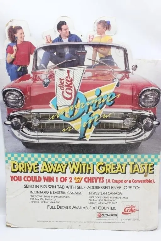 Diet Coke Drive-In cardboard advertising standee
