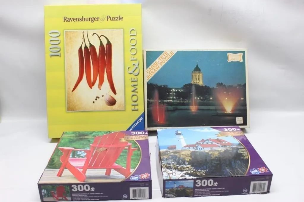 Puzzles: Ravensburger 1000pc & Sure-Lox 300/750pc