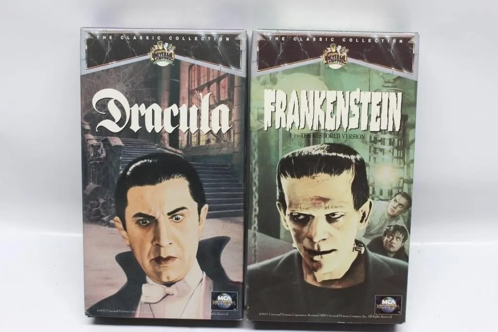 Dracula & Frankenstein VHS Tapes (2), Classic