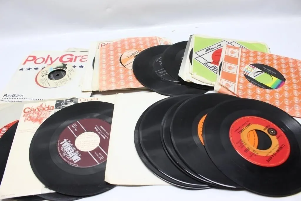 Vintage 45 RPM Vinyl Records Collection