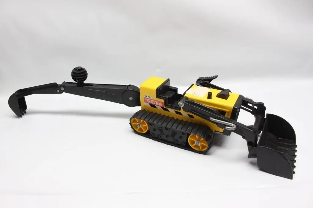 Tonka 1232 Yellow Track Loader/Backhoe Toy