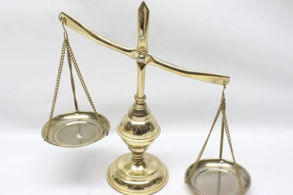 Brass Balance Scale & Wooden Shoe Form Lasts
