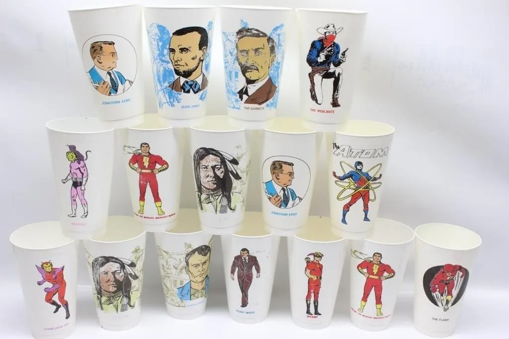 Lot of 7-Eleven Super Hero/Western Plastic Cups