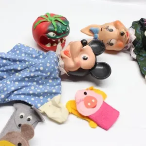 Vintage Hand Puppet Lot: Mickey, Fox, Tomato