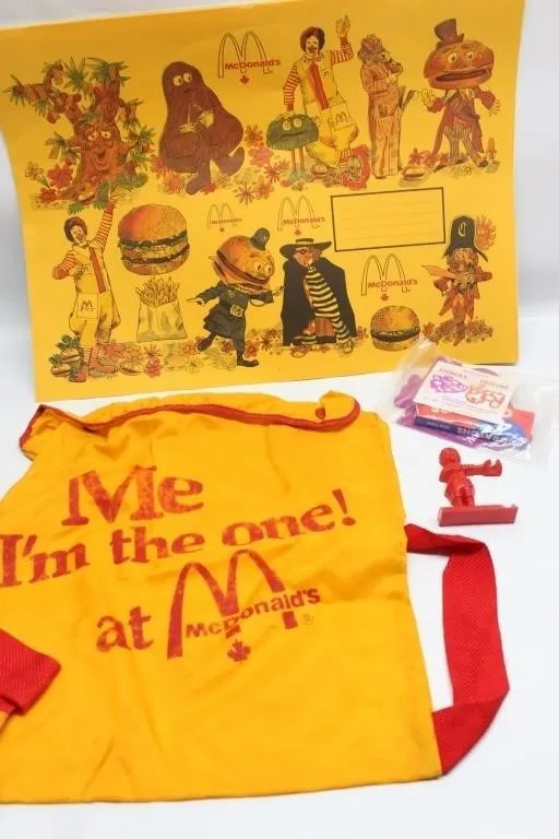 1980s McDonald's Promotional Set: Bag, Poster,