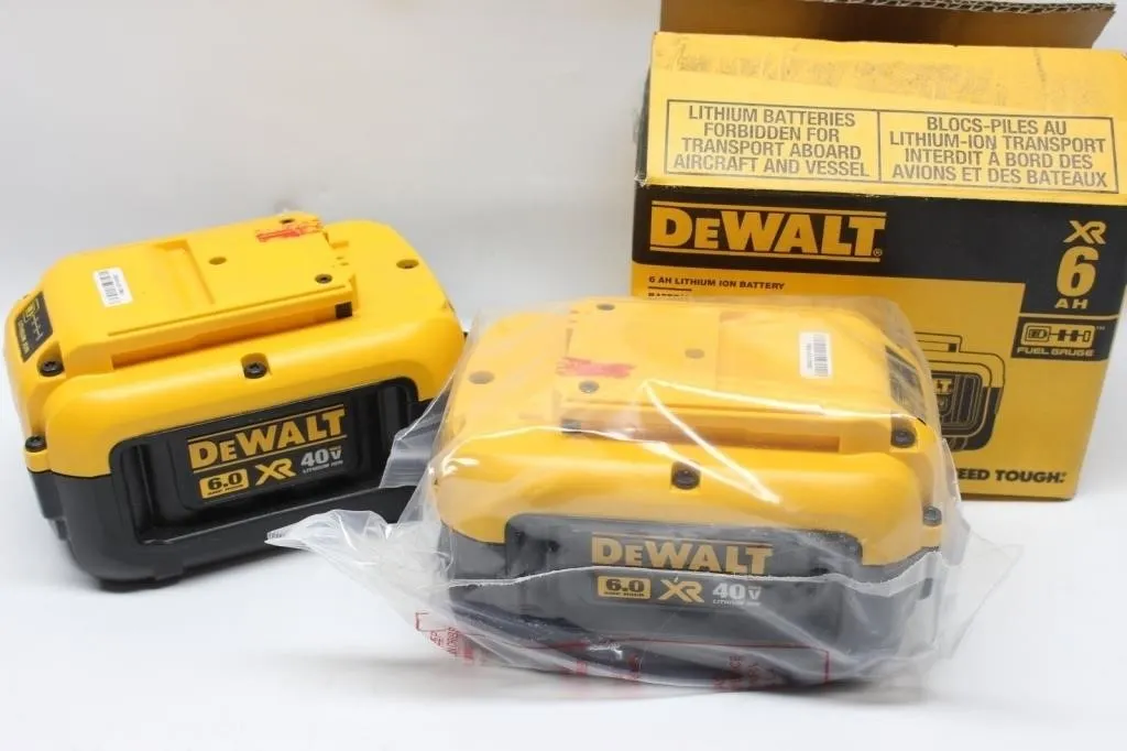 DeWalt 40V XR 6.0Ah Lithium-Ion Battery, Lot of 2