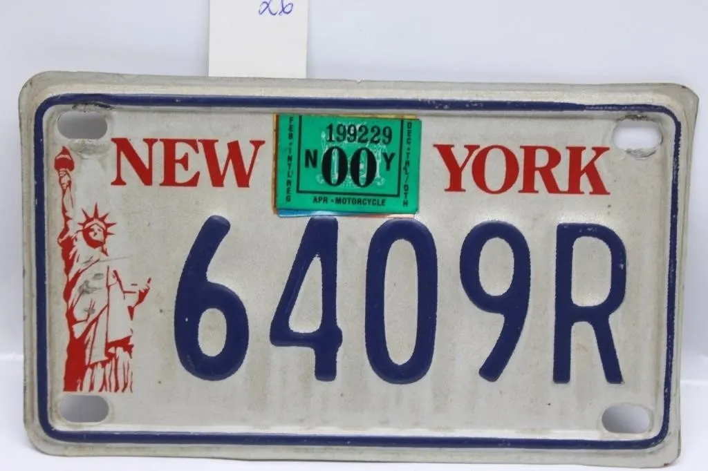 New York motorcycle license plate 6409R