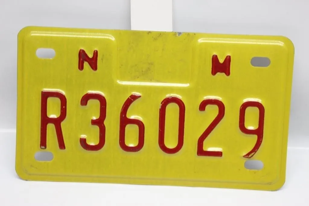Yellow Motorcycle License Plate R36029