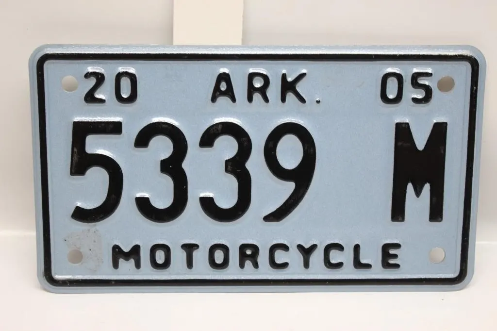2005 Arkansas Motorcycle License Plate 5339 M