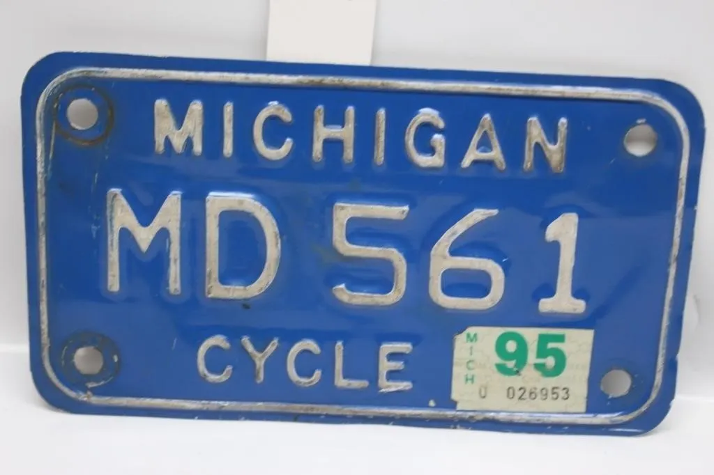 Michigan Cycle License Plate MD561