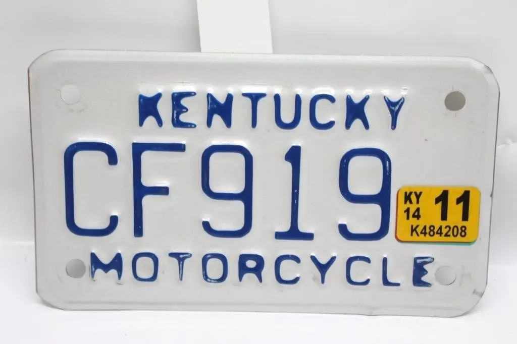 Kentucky Motorcycle License Plate CF919