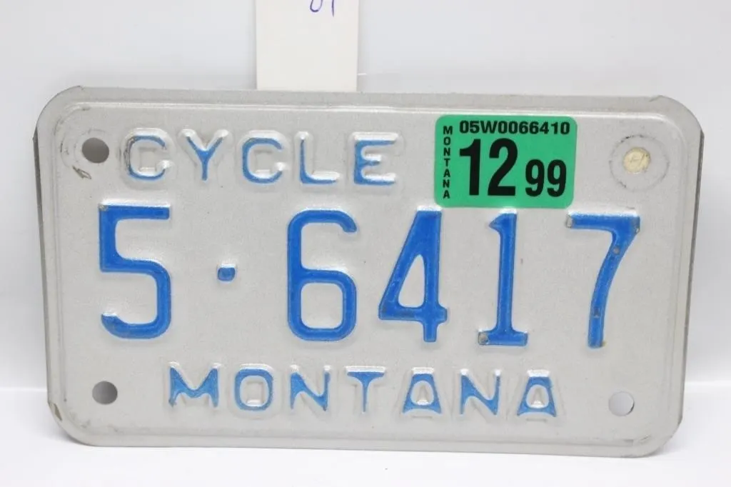 Montana Cycle License Plate 5-6417 (1999)