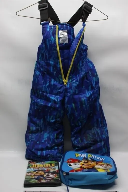 Kids Paw Patrol Snow Bibs, DVD & Lunch Bag Set