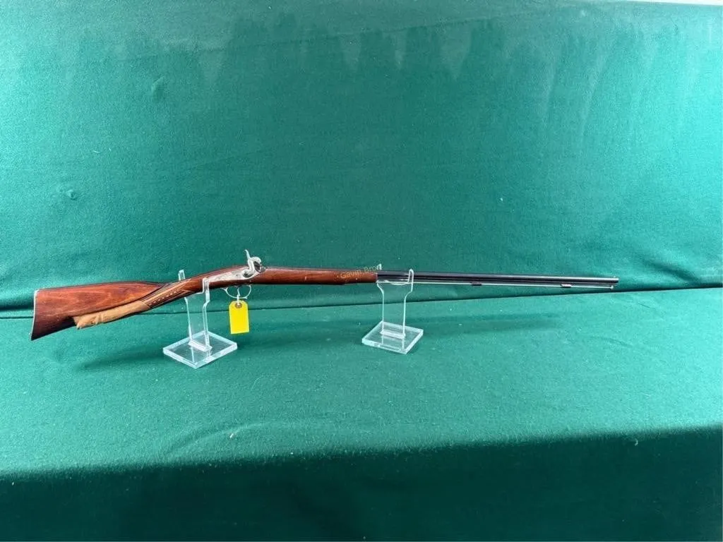 Belgium BP Rifle w/Carved Stock & ruby eyes