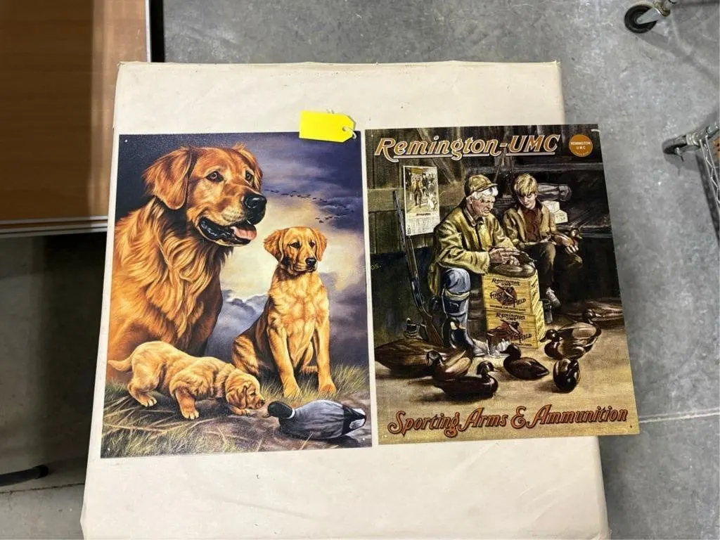 Remington Sign & Golden Retriever Sign
