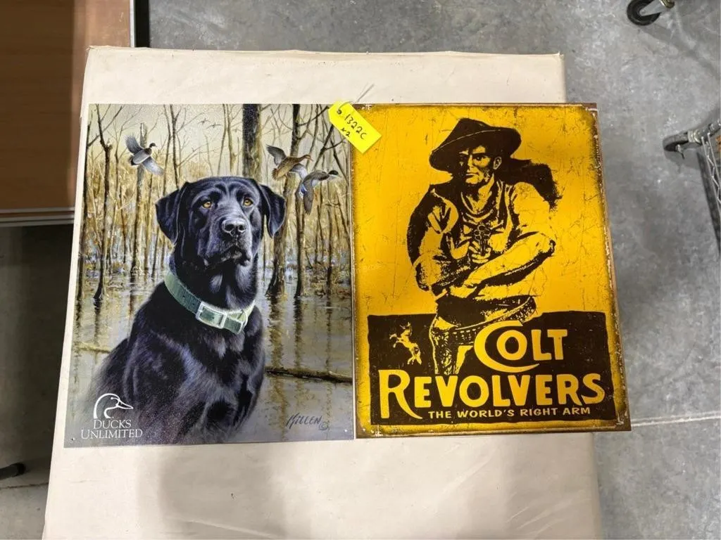 Colt Revolver Sign & Ducks Unlimited Sign