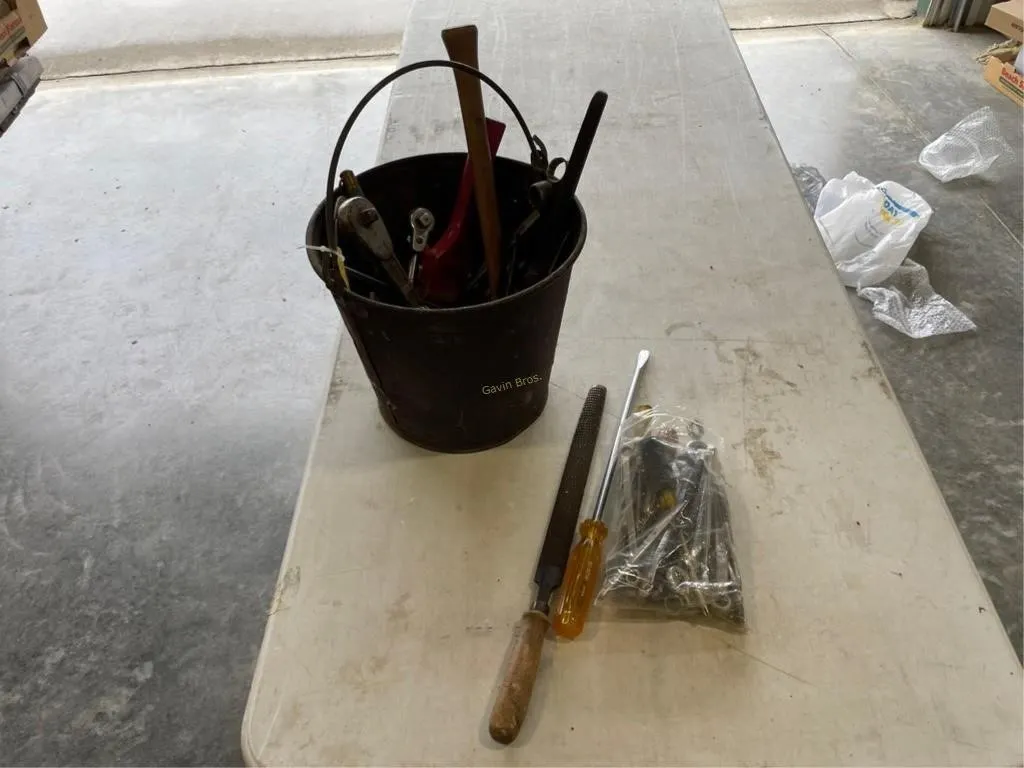 Bucket of misc tools