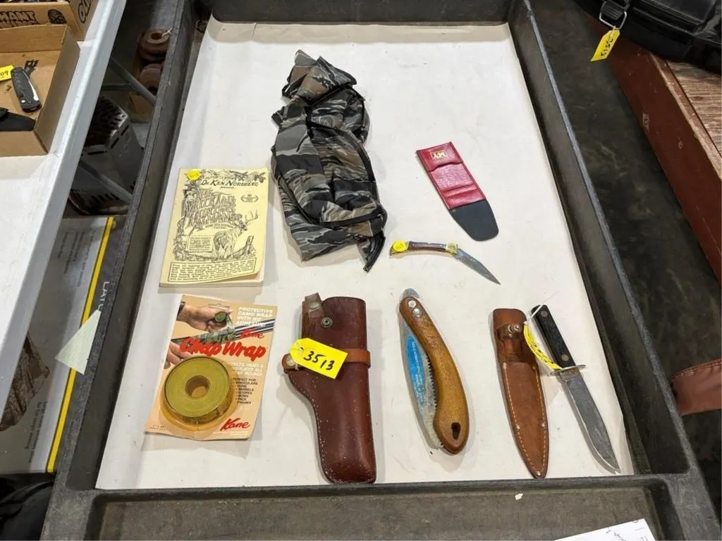 Knives, Camo Wrap, Book etc