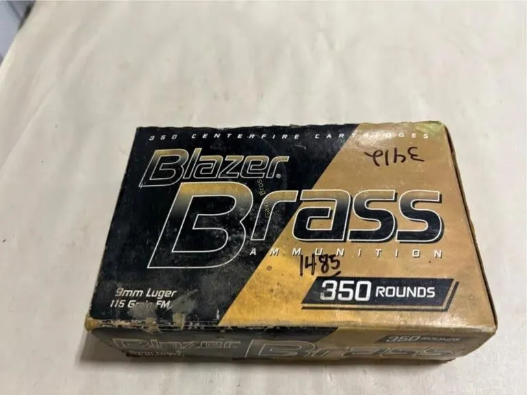350rds Blazer Brass 9mm Luger Ammo