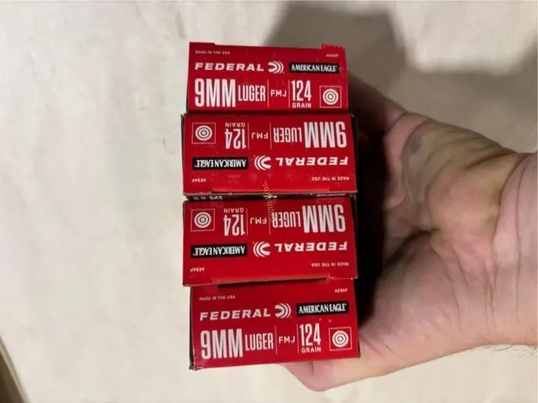 200rds Federal 9mm Luger Ammo