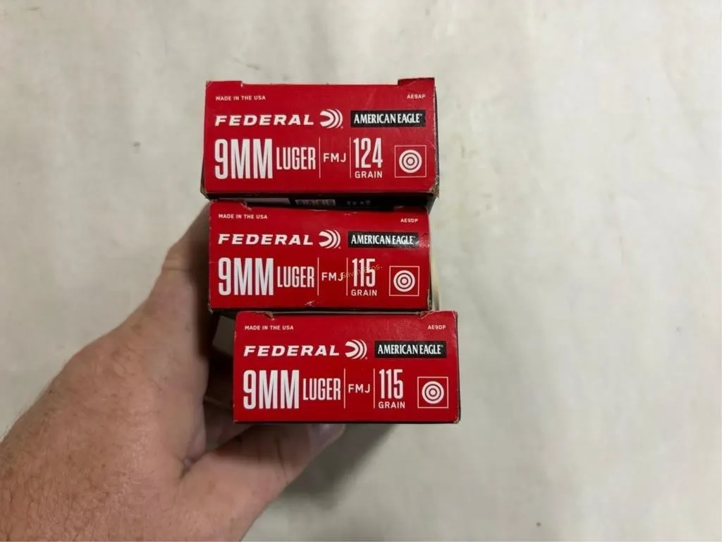150rds Federal 9mm Luger Ammo