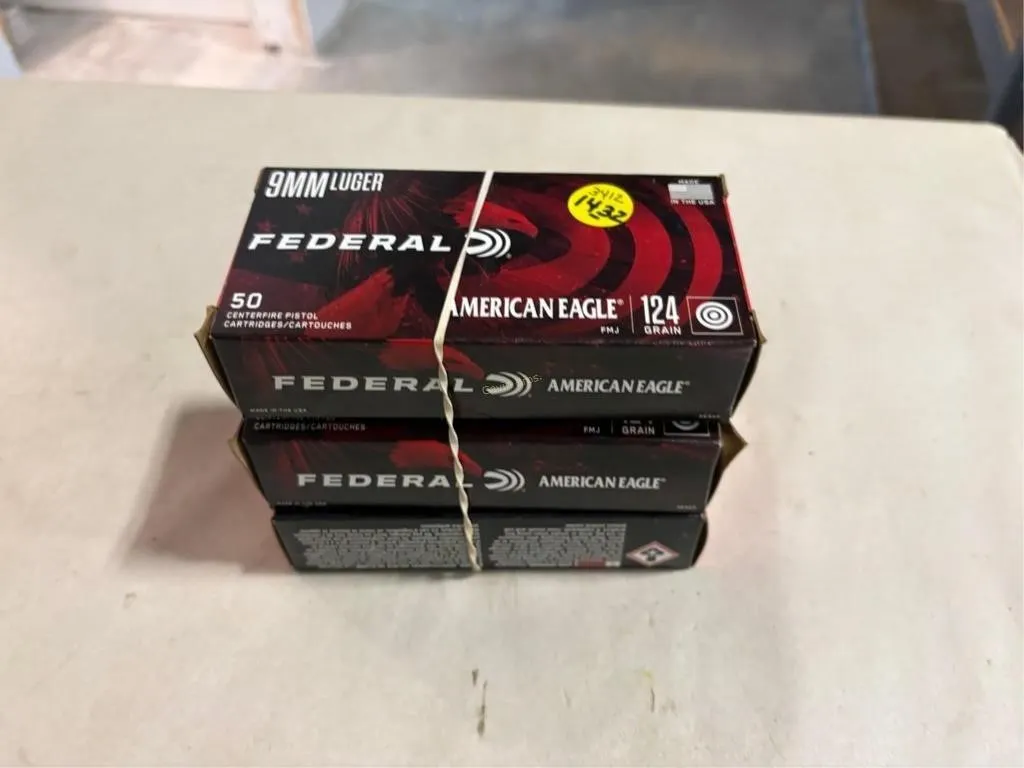 150rds Federal 9mm Luger Ammo