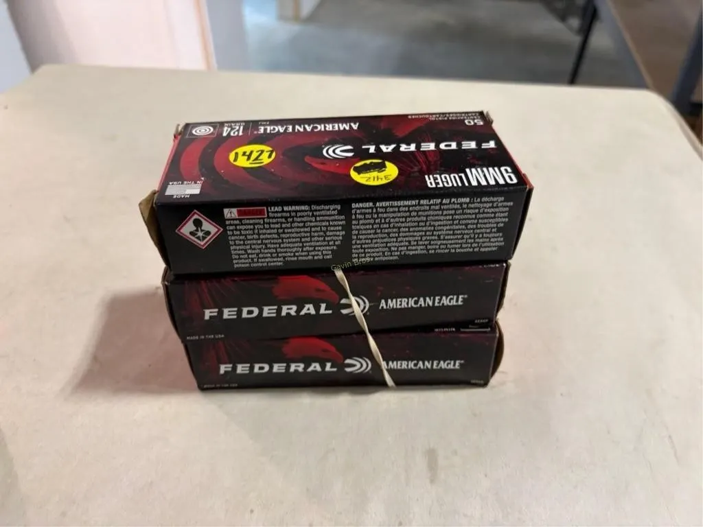 150rds Federal 9mm Luger Ammo