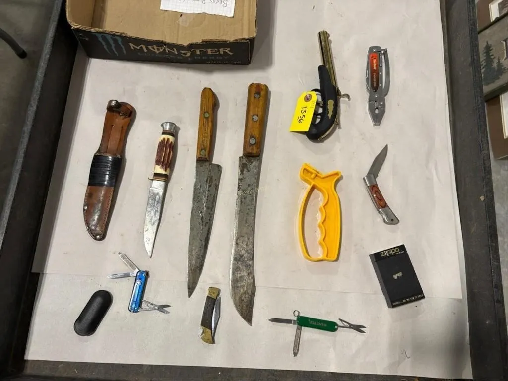 Knives, Zippo, Sharpener, Tool etc