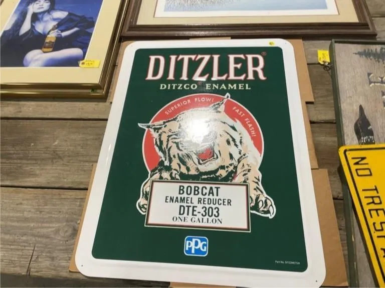 24X32 Ditzler Bobcat metal sign