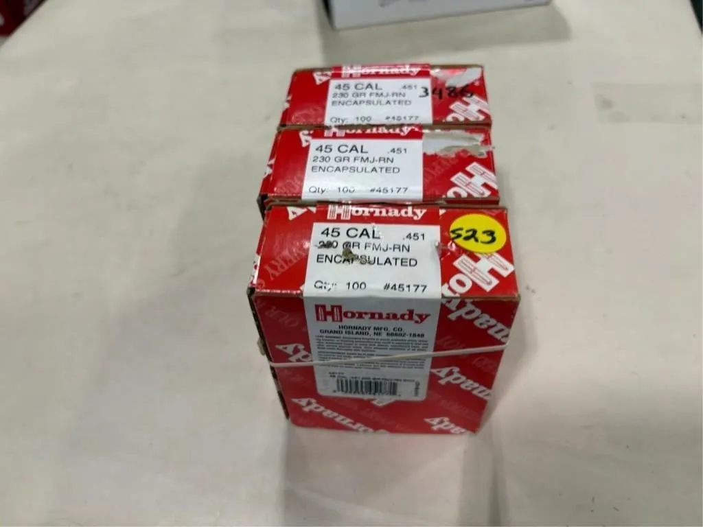 3-boxes Hornady 45 cal bullets