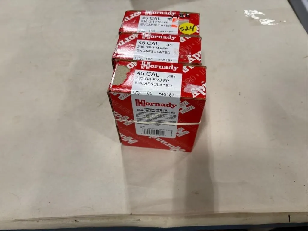 3-boxes Hornady 45 cal bullets