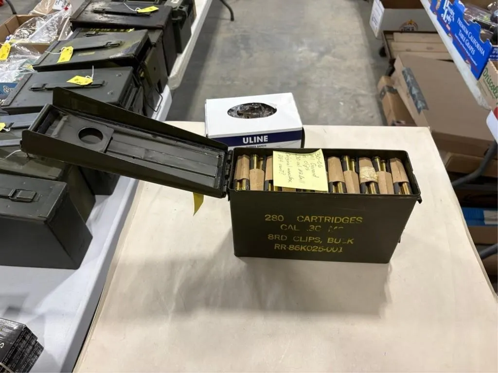 264 +/- 30-06 M-1 Garand in clips & ammo box
