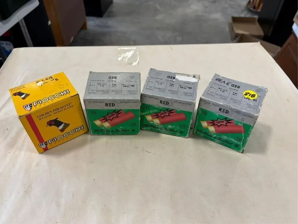 4-boxes 28 ga shotgun shells