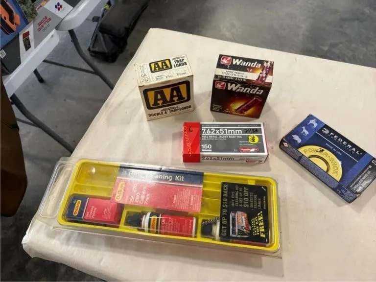2-boxes 12 ga ; 308, 7.62 ; cleaning kit
