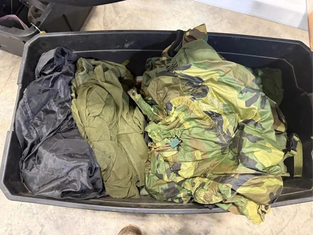 Tote of Military Surplus & Camo