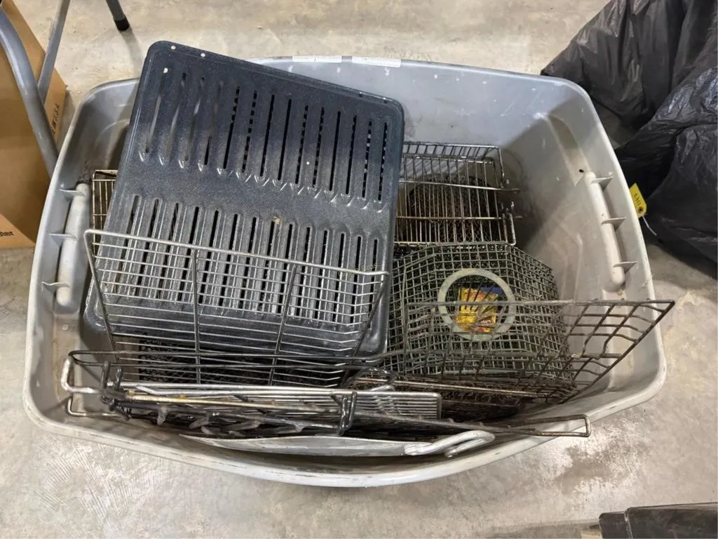 Tote Of Kitchen Items