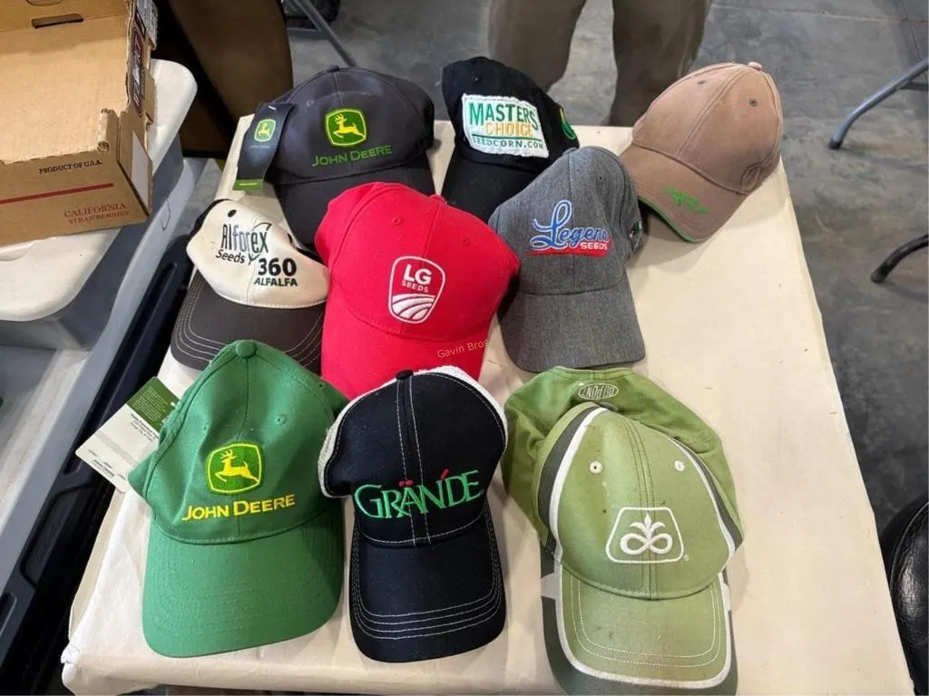 John Deere & misc seed co hats