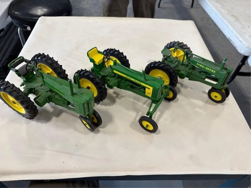 3-John Deere die cast tractors
